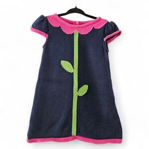 ADD-ON | Gymboree Toddler Girls Knit Dress Flower Stem Navy Pink Size 2T